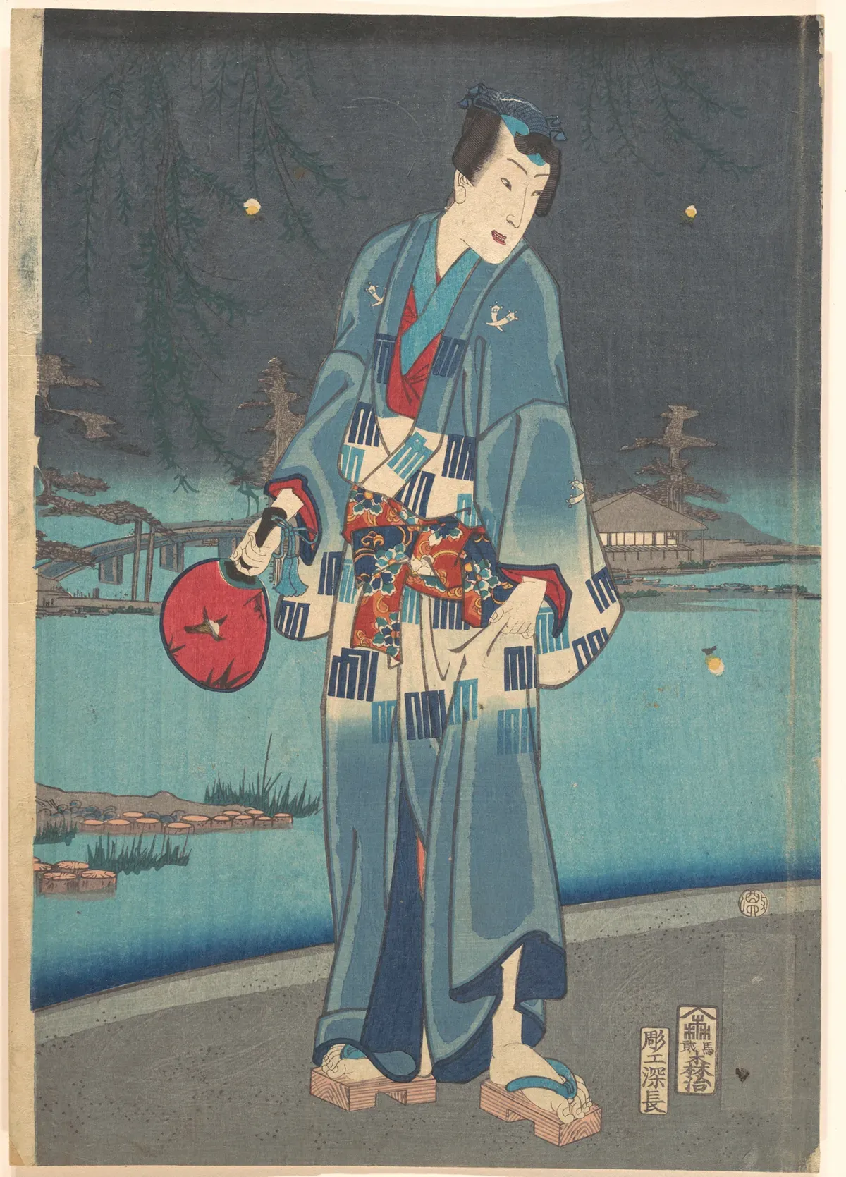 Modern Genji – Firefly Viewing (Imayō genji shiken hotaru asobi) | Toyohara Kunichika - 浮世繪畫廊