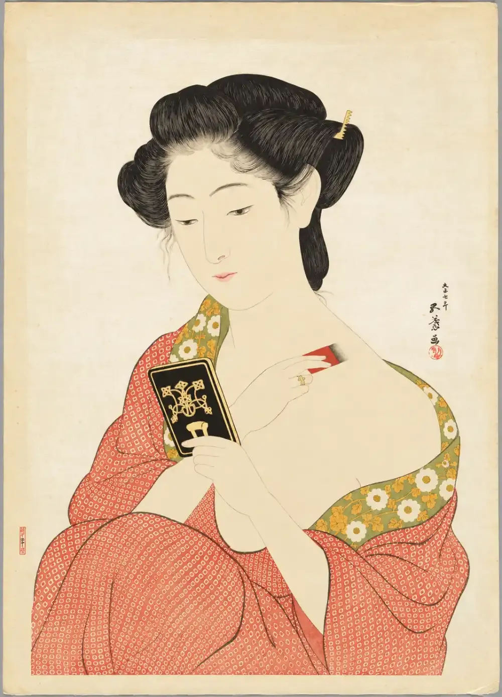 Woman Applying Makeup | Hashiguchi Goyō - 浮世繪畫廊
